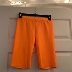 Neon Orange Biker Shorts